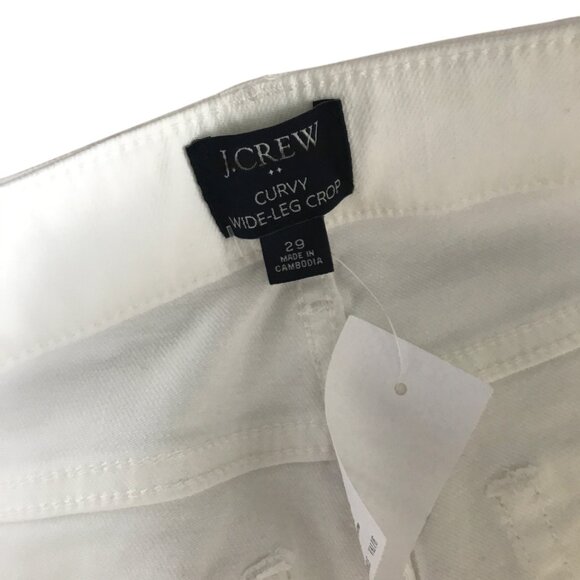 JCREW Factory Curvy wide-leg cropped jean all-day stretch Seashell white sz 29 - Picture 11 of 13